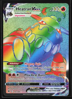 Heatran VMAX 191/189 Astral Radiance Rainbow Secret Rare Pokemon Card - Image 1