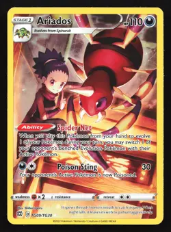 Ariados TG09 Brilliant Stars Trainer Gallery Ultra Rare Pokemon Card - Image 1