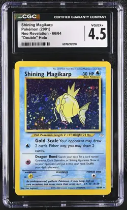 CGC 4.5 Shining Magikarp 66/64 Neo Revelation "Double" Holo Pokemon Card SWIRL - Image 1