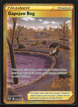 Gapejaw Bog 213/195 Silver Tempest Gold Secret Rare Pokemon Card - Image 1