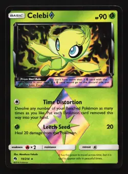 Celebi Prism Star 19/214 SM - Lost Thunder Prism Holo Rare Pokemon Card - Image 1
