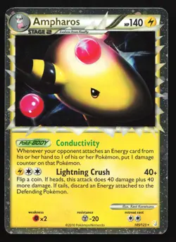 Ampharos (Prime) 105/123 HeartGold SoulSilver Ultra Rare Pokemon Card - Image 1