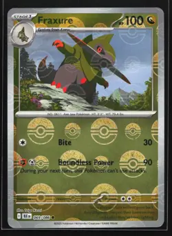 Fraxure (Poke Ball) 069/086 Black Bolt Reverse Holo Pokemon Card - Image 1
