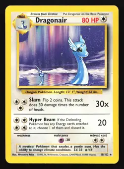 Dragonair 18/102 Base Set Rare Pokemon Card - Image 1