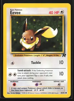 Eevee 55/82 Team Rocket Common Pokemon Card - Image 1