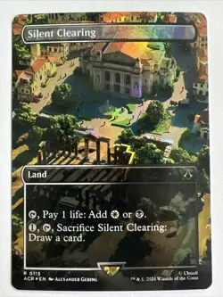 Silent Clearing Borderless Foil Assassins Creed MTG Magic the Gathering 115 ACR - Image 1