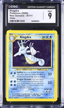 CGC 9 MINT Kingdra 2000 Neo Genesis 8/111 Holo Pokemon Card psa - Image 1
