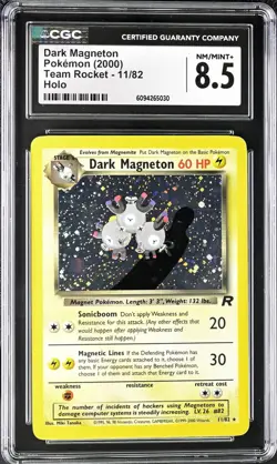 CGC 8.5 Dark Magneton Team Rocket 11/82 Holo Pokemon Card NM/MINT+ psa - Image 1