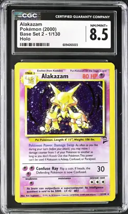 CGC 8.5 Alakazam Base Set 2 1/130 Holo 2000 Pokemon Card NM/MINT+ psa - Image 1