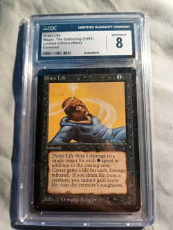 CGC 8 MTG Drain Life - Beta Magic The Gathering - Image 1