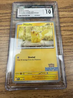 Pikachu Black Star Promo 214 Illustration Contest 2024 Pokemon CGC Gem Mint 10 - Image 2
