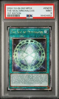 Yugioh PSA 9 THE SEAL OF ORICHALCOS MP24-EN015 25TH ANNIVERSARY QCR - Image 1