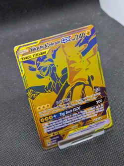 Pikachu & Zekrom GX SM248 Full Art Special Gold Promo Pokemon Card NM/M - Image 2