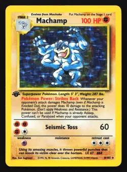 Machamp 8/102 Base Set 1st Edition Holo Rare Pokemon Card - Image 1