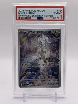 2025 Pokemon Journey Together N's Reshiram Box Topper Stamped Promo #167 PSA 10 - Image 1