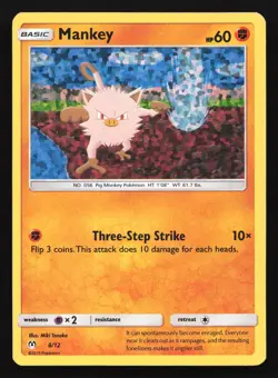 Mankey 8/12 McDonald's 2019 Holo Promo Pokemon Card - Image 1