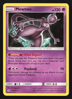Mewtwo 75/214 Unbroken Bonds Cracked Ice Holo Rare Pokemon Card - Image 1