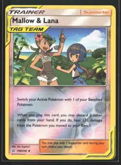 Mallow & Lana 198/236 SM - Cosmic Eclipse Reverse Holo Pokemon Card - Image 1