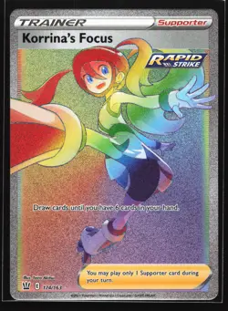 Korrina's Focus 174/163 Battle Styles Rainbow Secret Rare Pokemon Card - Image 1