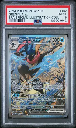 PSA 9 Greninja ex 132 Scarlet & Violet Holo Black Star Promo Pokemon Card - Image 1