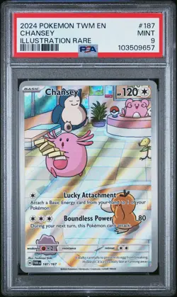 PSA 9 Chansey 187/167 Twilight Masquerade Illustration Rare Pokemon Card - Image 1