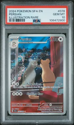 PSA 10 Persian 078/064 Shrouded Fable Illustration Rare Pokemon Card - Image 1