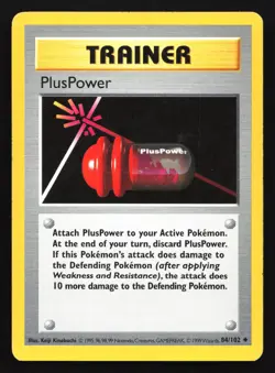 PlusPower 84/102 Base Set (Shadowless) Uncommon Pokemon Card - Image 1