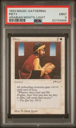 Piety (Light & Rare) - Arabian Nights - MINT - PSA 9. POP 8. See MTG in Store. - Image 1