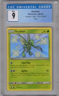 2019 POKEMON SV1/SV94 SCYTHER HOLO SHINY HIDDEN FATES CGC 9 - Image 1