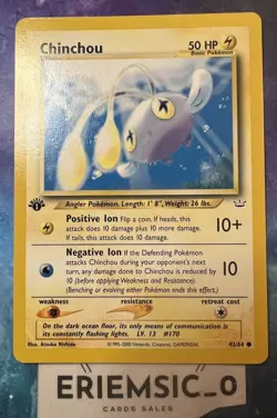 Neo Revelation 42/64 CHINCHOU (common) **1st Edition** NM Pokemon Vintage - Image 1