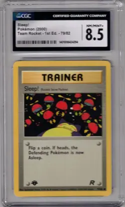 2000 POKEMON #79/82 SLEEP! TRAINER TEAM ROCKET 1ST EDITION CGC 8.5 - Image 1