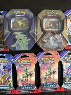 Pokemon TCG Lot! 2 Pokemon Tins / 6 Sleeved Booster Packs - Image 1