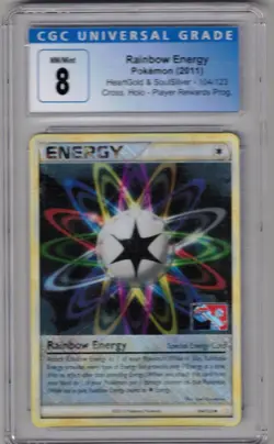 2011 POKEMON 104/123 RAINBOW ENERGY CROSS. HOLO HEARTGOLD & SOULSILVER CGC 8 - Image 1