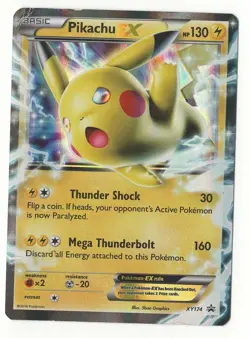 Pokemon Pikachu XY174 Holo Black Star Promo LP - Image 1