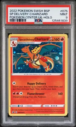 2022 POKEMON SWSH POKEMON CENTER UK #075 SPECIAL DELIVERY CHARIZARD-HOLO PSA 9 - Image 1