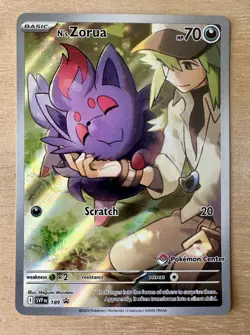 Pokemon Center N's Zorua Stamped Promo NEAR MINT Journey Together 189 - Image 1