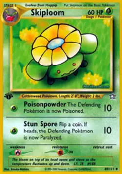 Pokemon - Skiploom - 49/111 - Uncommon - 1st Edition - Neo Genesis - LP - Image 1