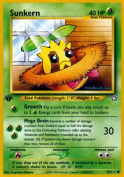 Pokemon - Sunkern - 78/111 - Common - 1st Edition - Neo Genesis - NM - Image 1