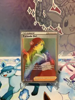 Pokemon TCG Furisode Girl 205/195 Secret Rare Rainbow SWSH12: Silver Tempest NM - Image 1