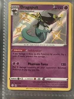Pokemon TCG Dragapult Shining Fates SV062/SV122 Baby Shiny Rare NM/M - Image 1