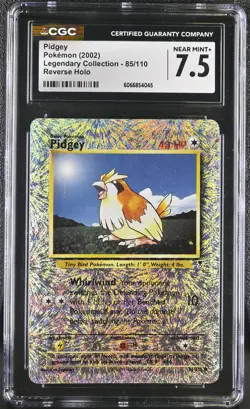 CGC 7.5 Pidgey 2002 Legendary Collection 85/110 Reverse Holo Pokemon Card - Image 1