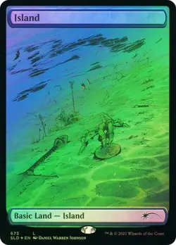 1 x FOIL Island Secret Lair Drop MTG NM 673 Heads I Win, Tails You Lose - Image 1