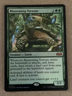 FOIL Blossoming Tortoise 0163 MTG Wilds Of Eldraine Prerelease Promo NM English - Image 1
