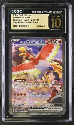 Ethan's Ho-Oh ex 230/182 SIR Destined Rivals Pokemon CGC PRISTINE 10 - Image 1