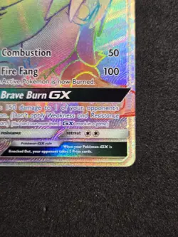 Pokemon TCG: Entei GX #74/73 Shining Legends Secret Rare Rainbow Full Art - Image 2