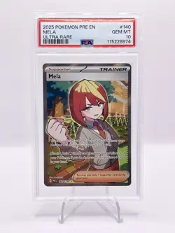 2025 Pokemon Prismatic Evolutions Mela 140/131 Ultra Rare PSA 10 Gem Mint - Image 1
