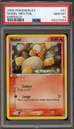 Pokemon Numel EX Emerald Reverse Holo #57 PSA 10 Gem Mint - Image 1