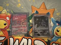 Mewtwo 052 & Mew ex 053 Pokemon TCG 151 Black Star Promo Full Art Near Mint/NM - Image 1