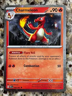 Charmeleon • 008/091 • Cosmos Holo • Pokemon • Paldean Fates Promo - Image 1