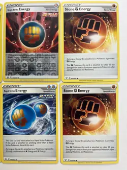 Pokemon Tcg Lot of 6 Special Energy Rapid, Single Strike Stone Reverse Holo - Image 3